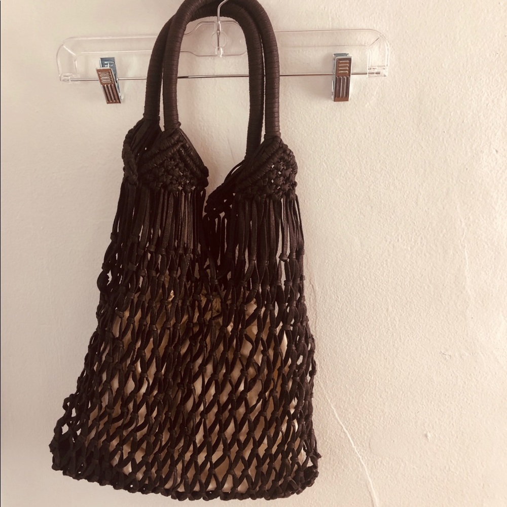 Mango Black Crochet Bag With Lining Bag - Picture 3 of 3